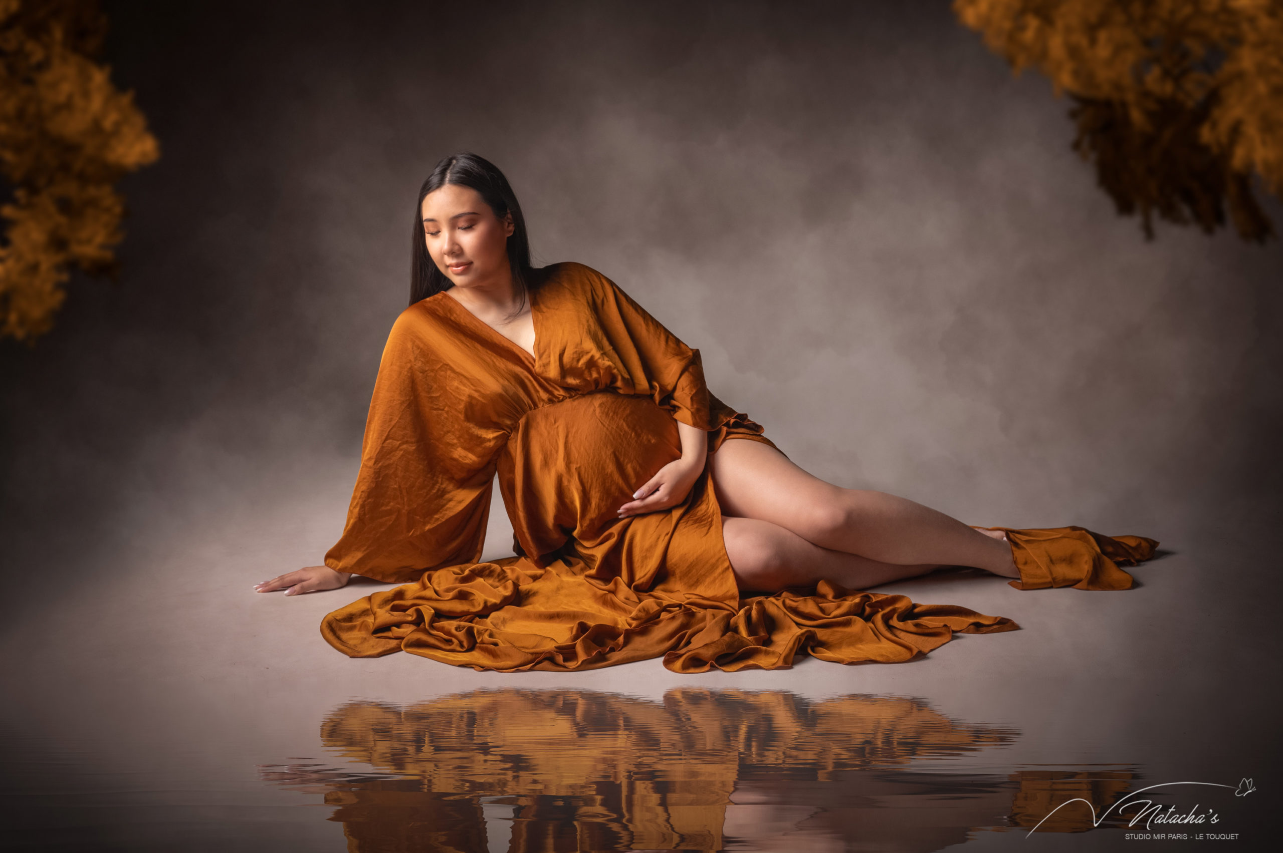 Photographe grossesse avec robes dans le Val-de-Marne