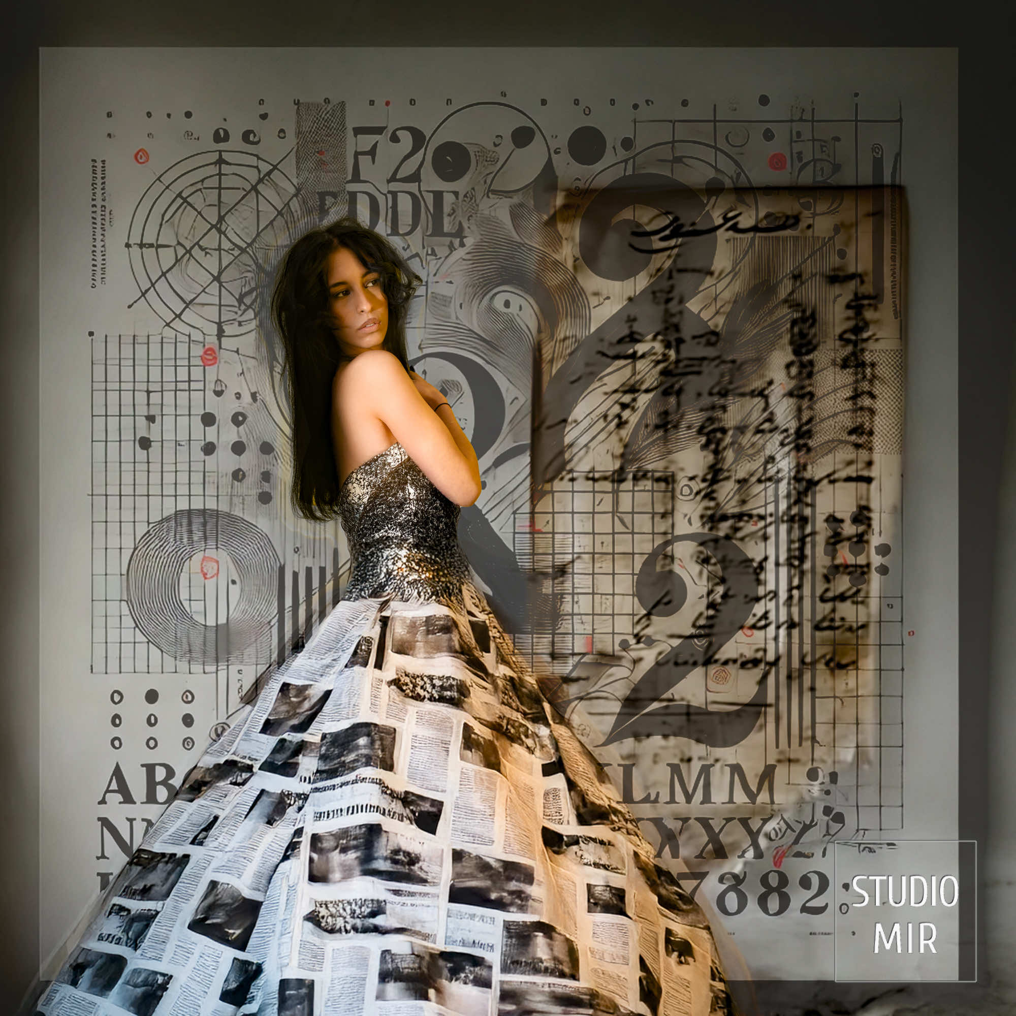 modele en seance photo au studio Mir